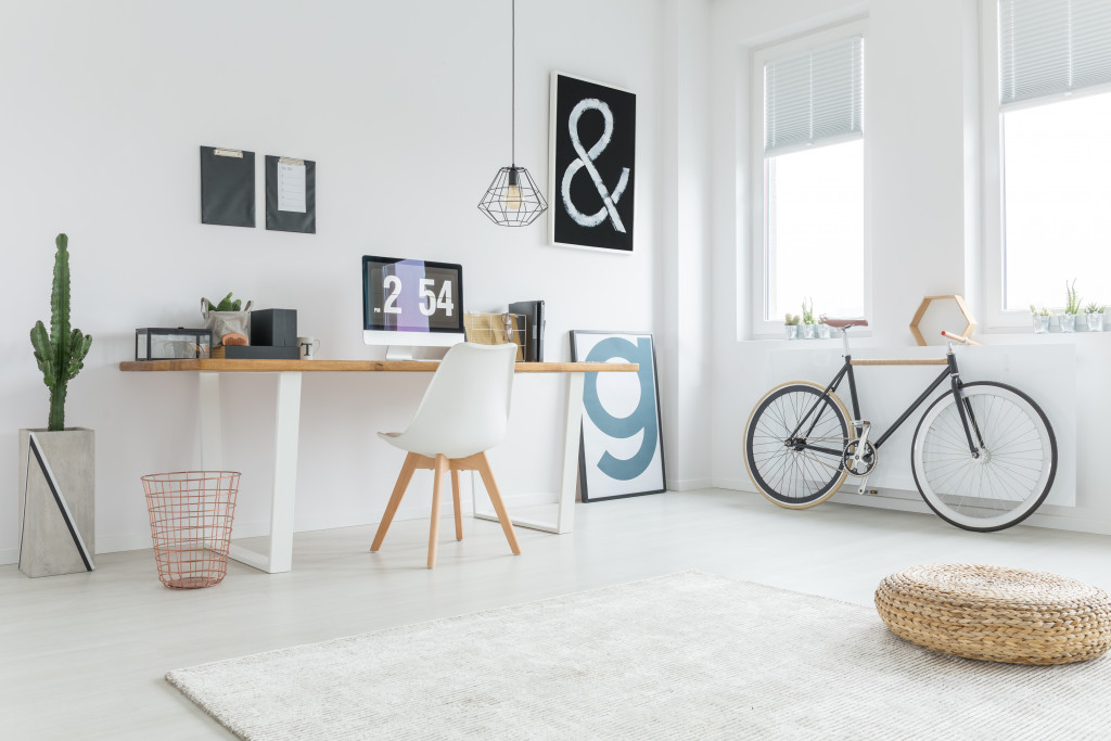Modern freelancer's studio prepared for work from home