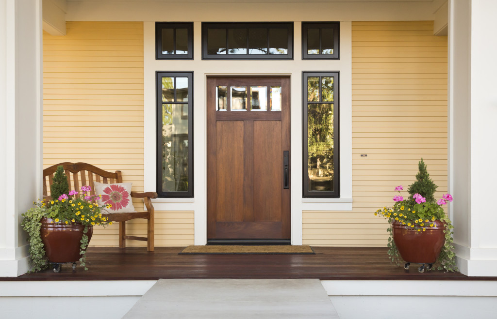 front view of the house focusing on the door